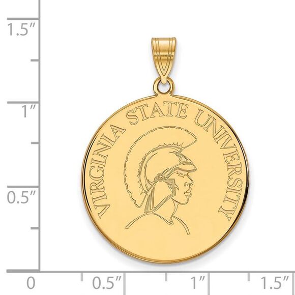 14k Yellow Gold Virginia State XL Disc Pendant